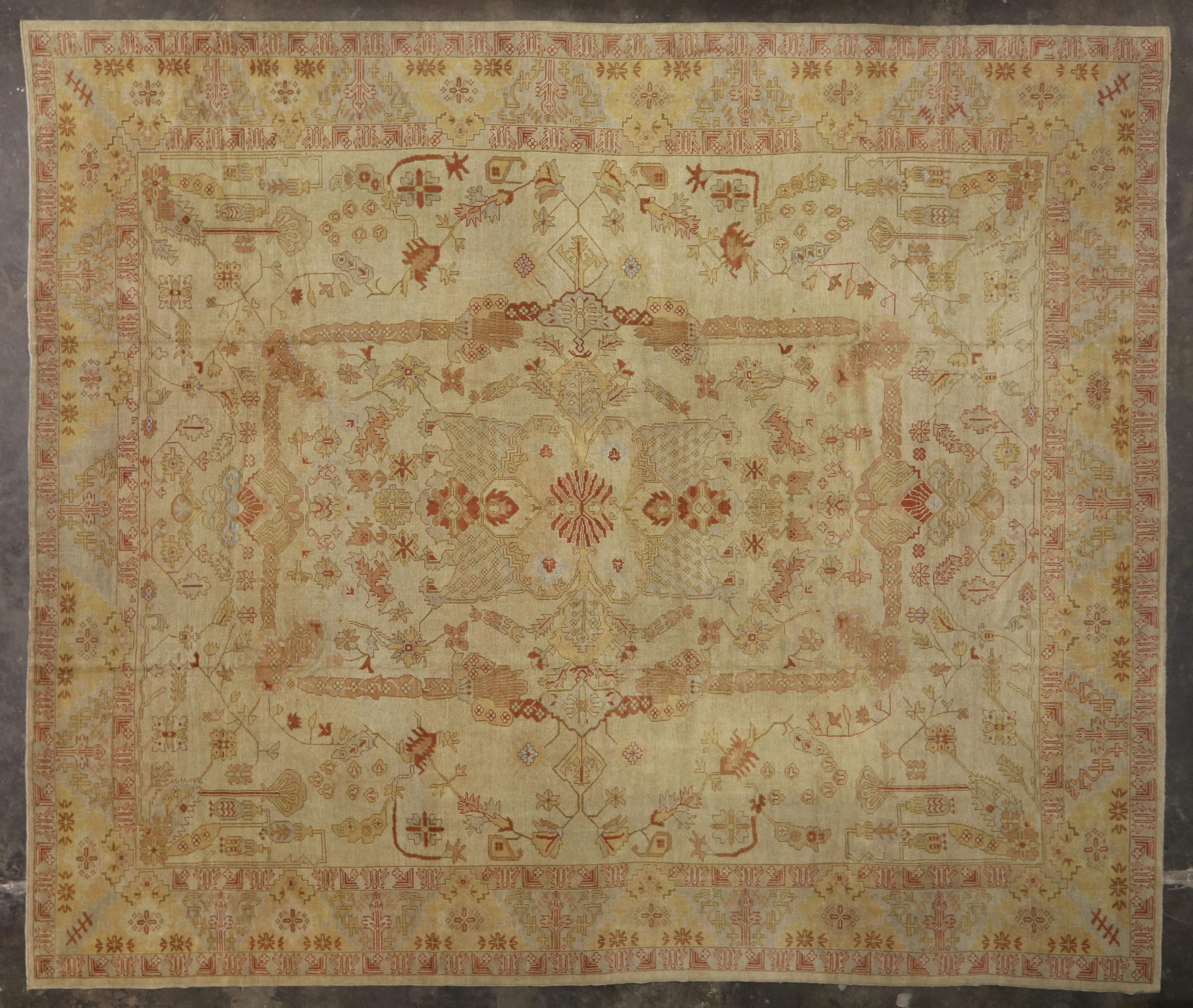 Alfombra Oushak Turca Vintage Sobredimensionada, 15'01 x 17'09 en venta 6