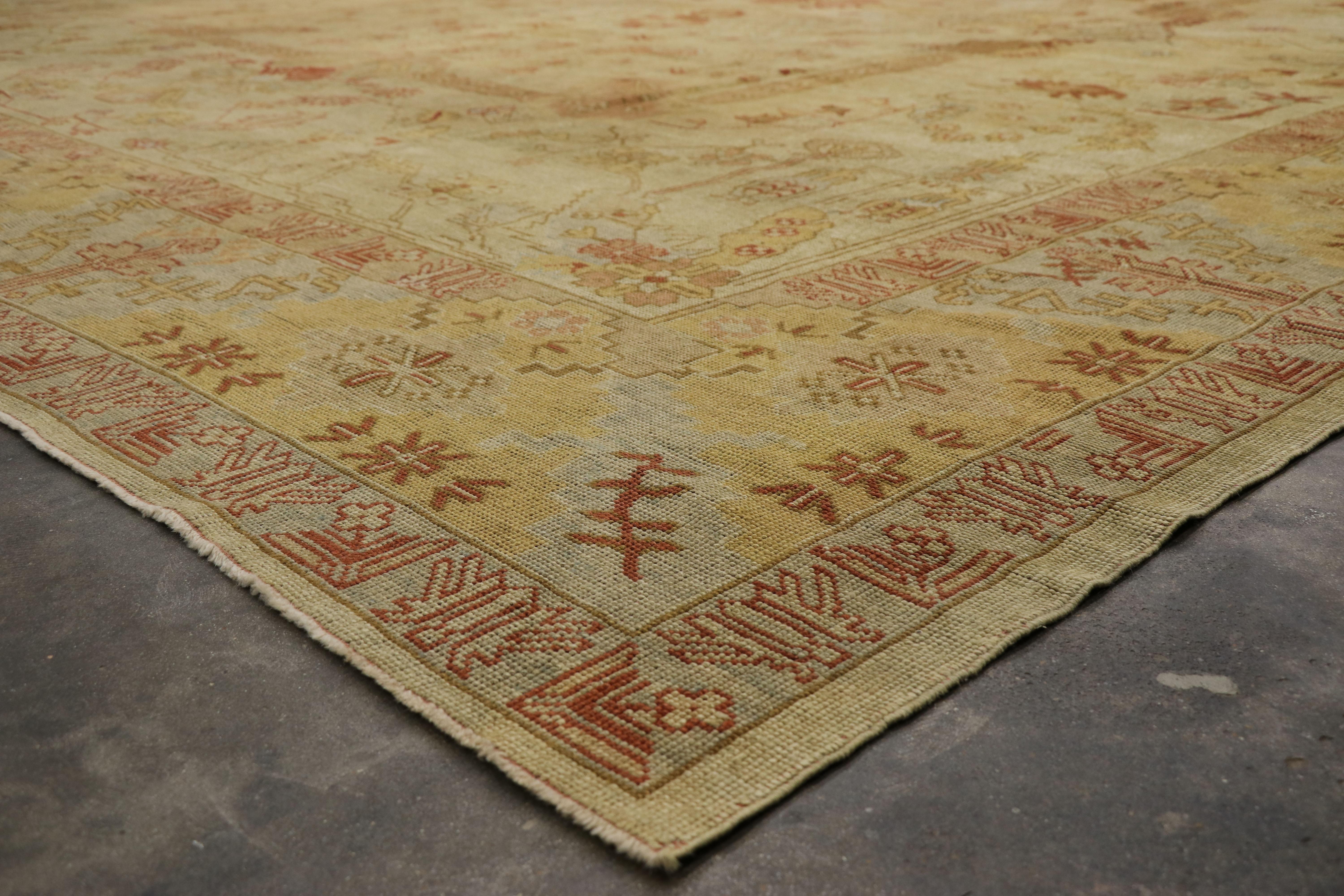 Alfombra Oushak Turca Vintage Sobredimensionada, 15'01 x 17'09 en venta 2