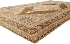 The Sultan’s Whisper: A Vintage Turkish Oushak Masterpiece of Timeless Elegance