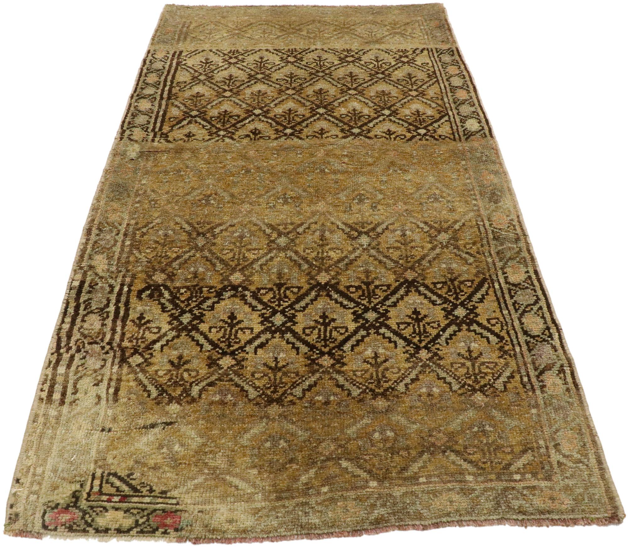Hand-Knotted Vintage Turkish Oushak Rug with Warm Shaker Style For Sale