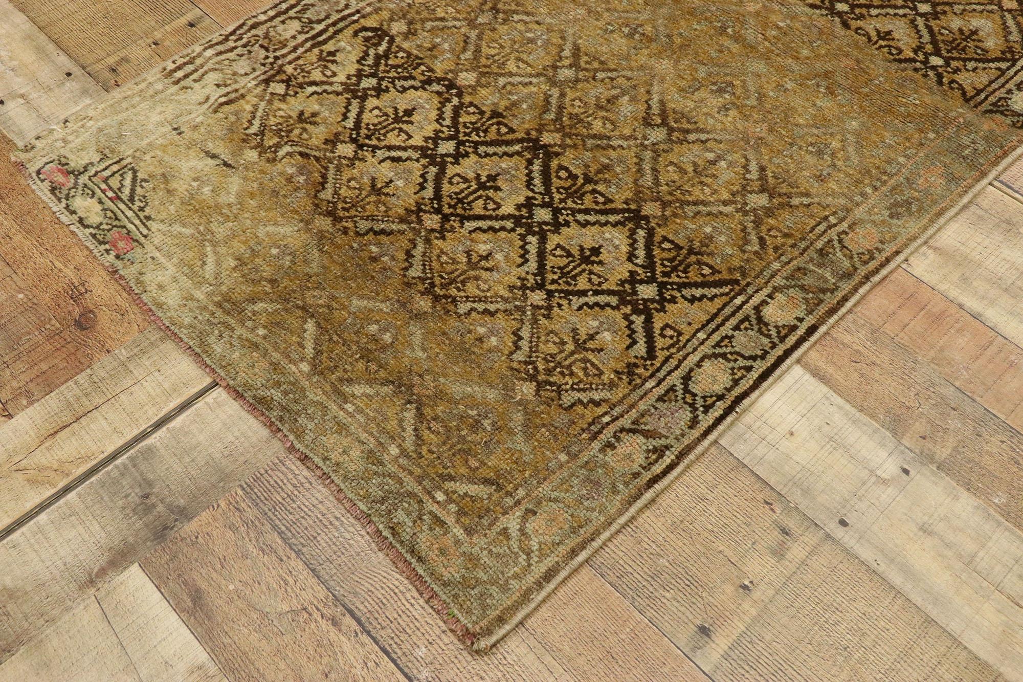 Vintage Turkish Oushak Rug with Warm Shaker Style For Sale 1
