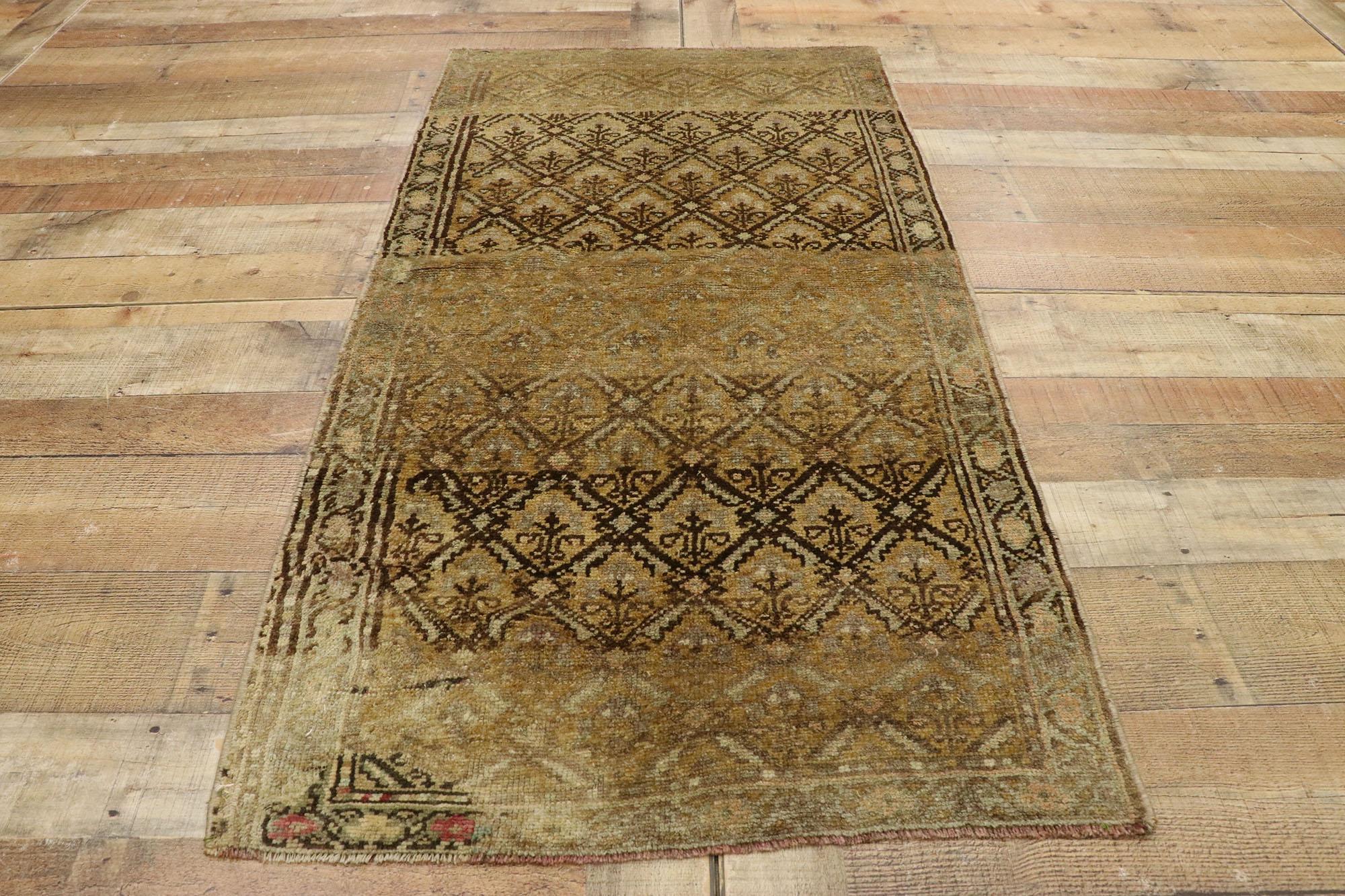 Vintage Turkish Oushak Rug with Warm Shaker Style For Sale 2