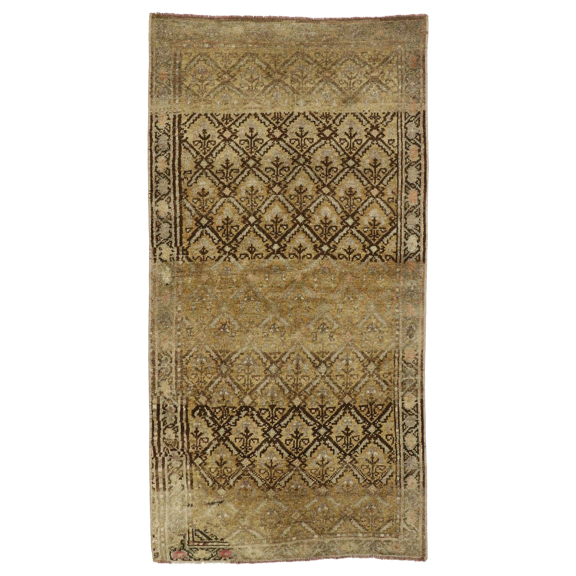 Vintage Turkish Oushak Rug with Warm Shaker Style For Sale
