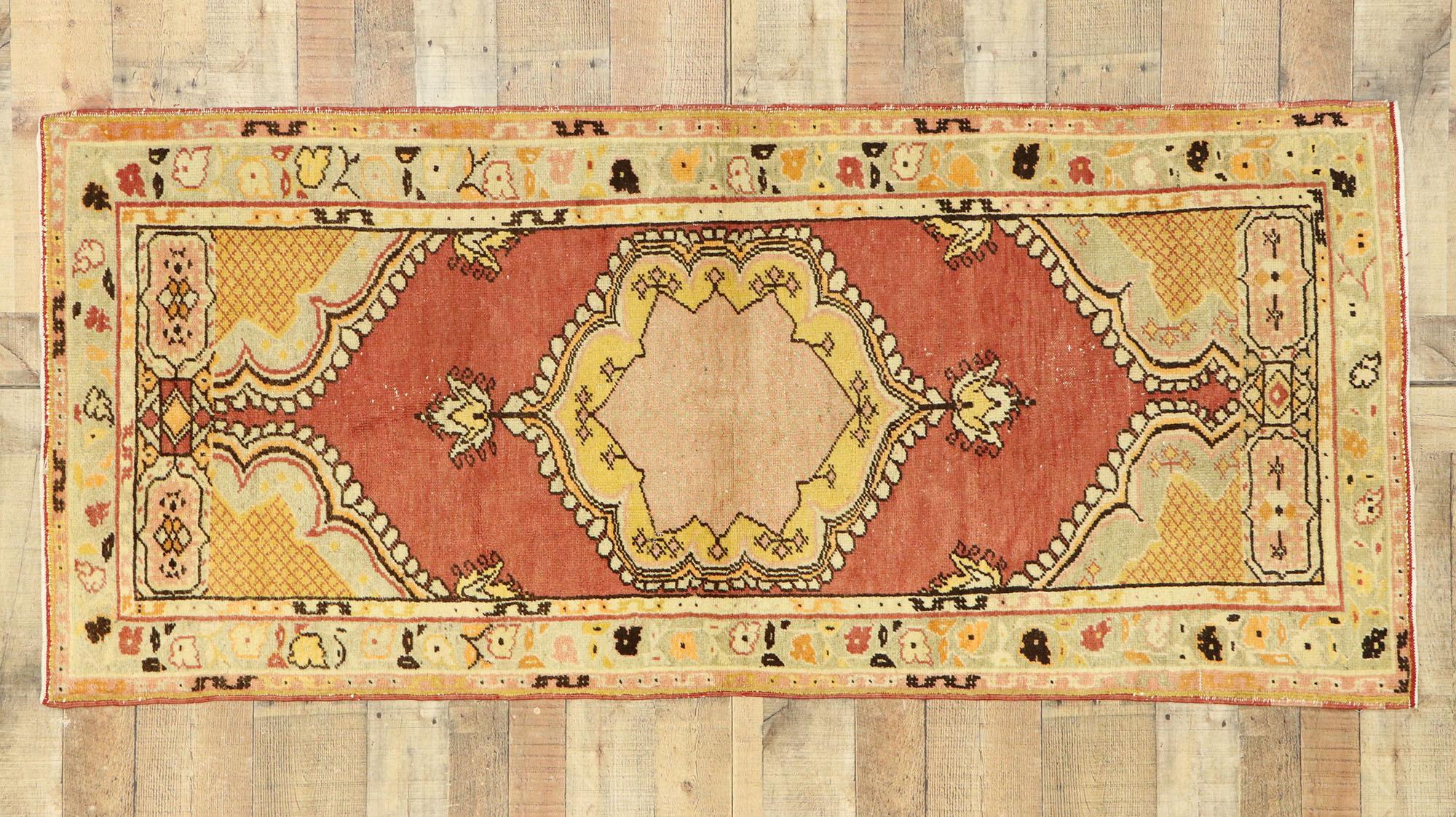 Vintage Turkish Oushak Rug with Warm Spanish Style 3