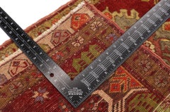 Vintage Turkish Oushak Yastik Scatter Rug, Small Accent Rug