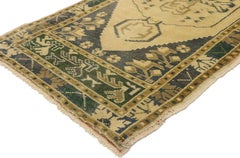 Vintage Turkish Oushak Yastik Scatter Rug, Small Accent Rug