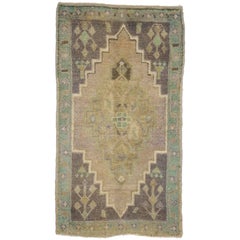 Vintage Turkish Oushak Rug Yastik Accent Rug