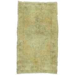 Vintage Turkish Oushak Rug Yastik Accent Rug