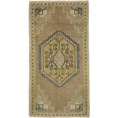 Vintage Turkish Oushak Rug Yastik Accent Rug