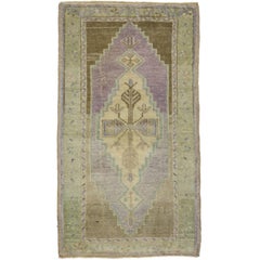 Vintage Turkish Oushak Rug Yastik Accent Rug