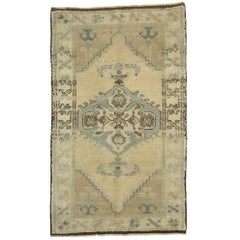 Vintage Turkish Oushak Rug Yastik Accent Rug