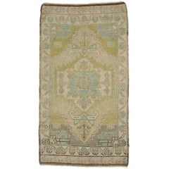 Vintage Turkish Oushak Rug Yastik Accent Rug