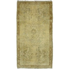 Vintage Turkish Oushak Rug Yastik Accent Rug