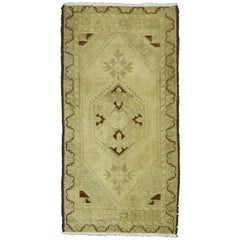 Vintage Turkish Oushak Rug Yastik Accent Rug