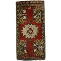 Vintage Turkish Oushak Rug Yastik Accent Rug
