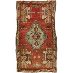 Vintage Turkish Oushak Rug Yastik Accent Rug