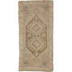 Vintage Turkish Oushak Rug Yastik Accent Rug