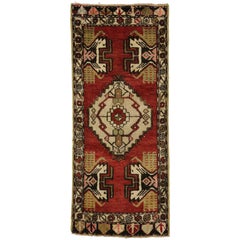 Vintage Turkish Oushak Rug Yastik Accent Rug