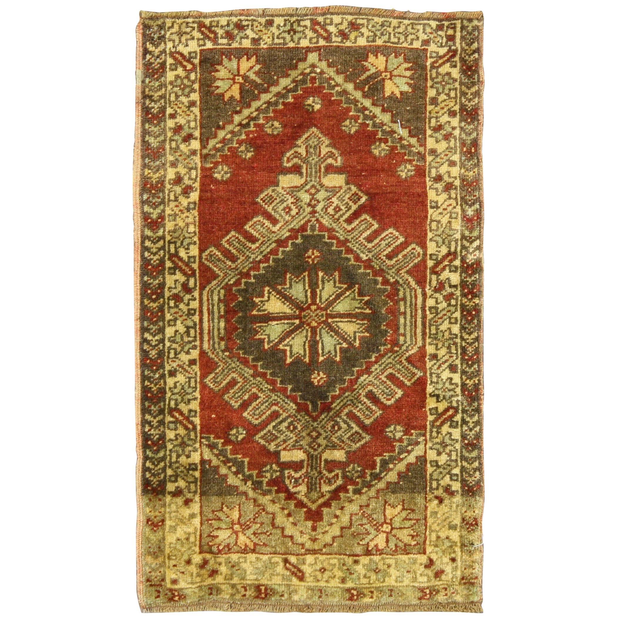 Tappeto turco vintage Oushak Rug Yastik Scatter Rug, piccolo tappeto d'accento