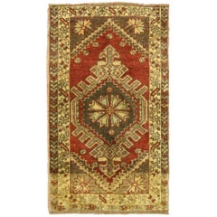 Tappeto turco vintage Oushak Rug Yastik Scatter Rug, piccolo tappeto d'accento