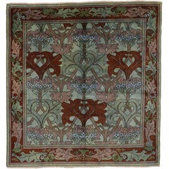 Vintage Turkish Oushak William Morris Inspired Rug with Arts & Crafts Style
