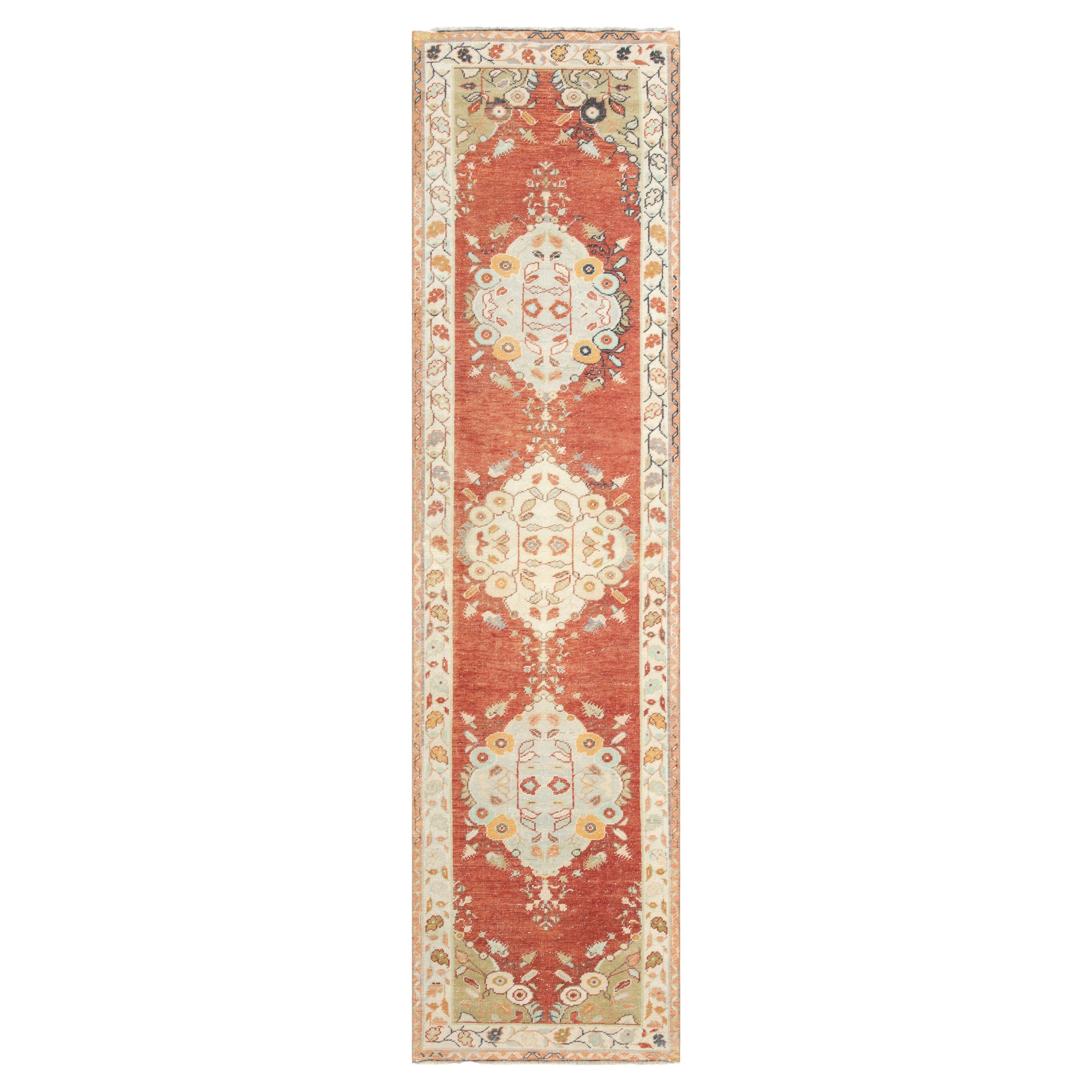 Vintage Turkish Oushak Runner - 2'10" x 10'11"