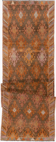 Vintage Turkish Oushak Runner, Hand-Woven Wool, 2'10" x 11'11", 1940