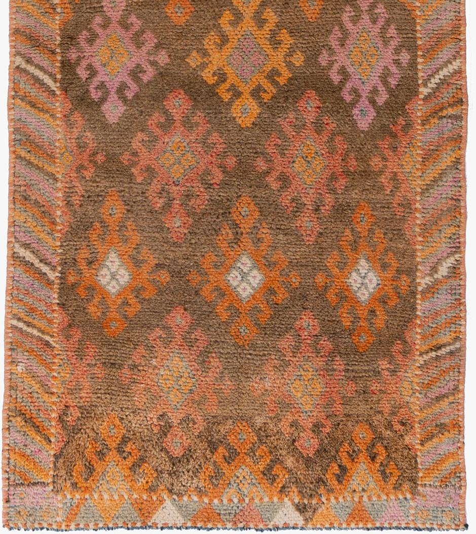 Runner turco vintage Oushak 2'10 x 11'11 in vendita 1