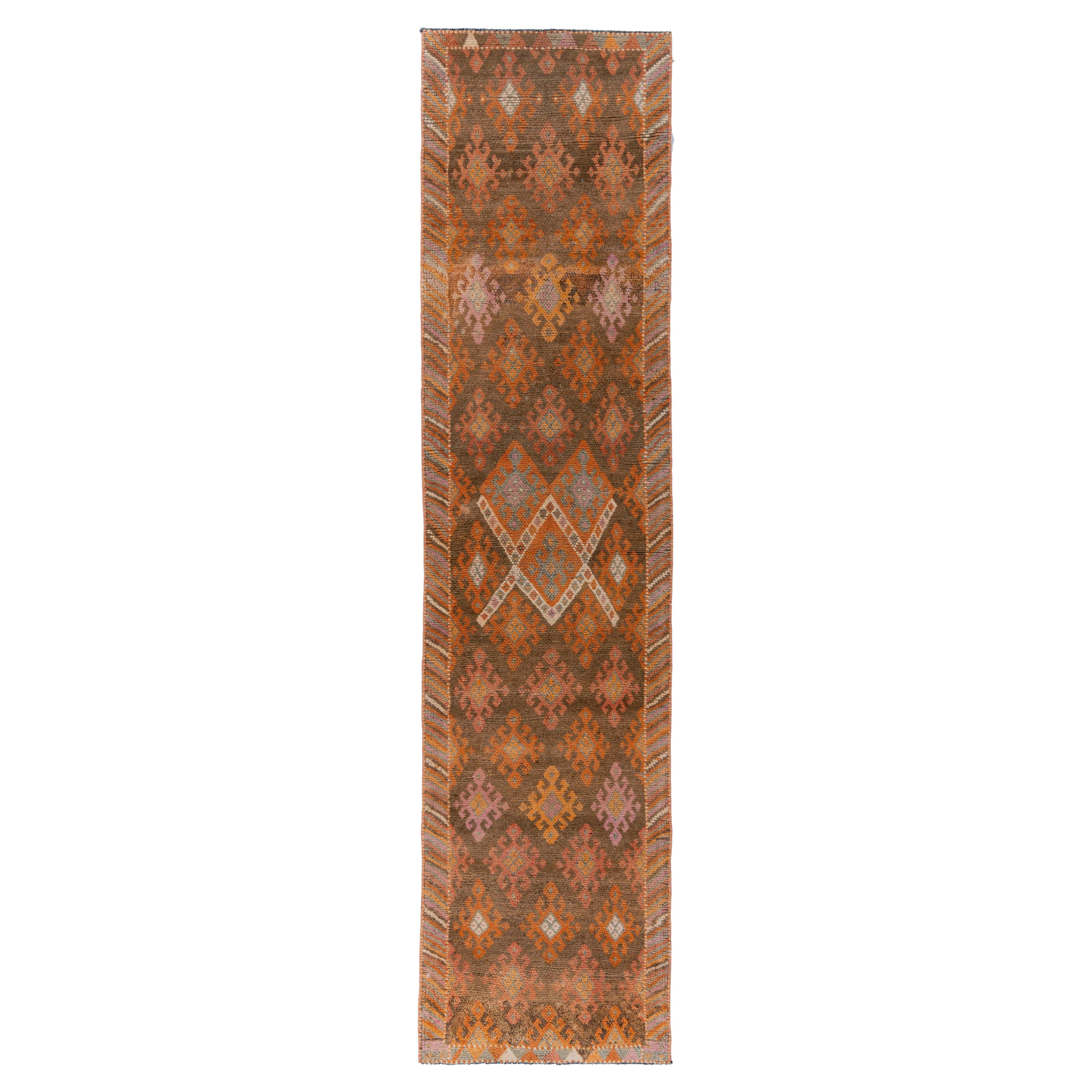 Runner turco vintage Oushak 2'10 x 11'11