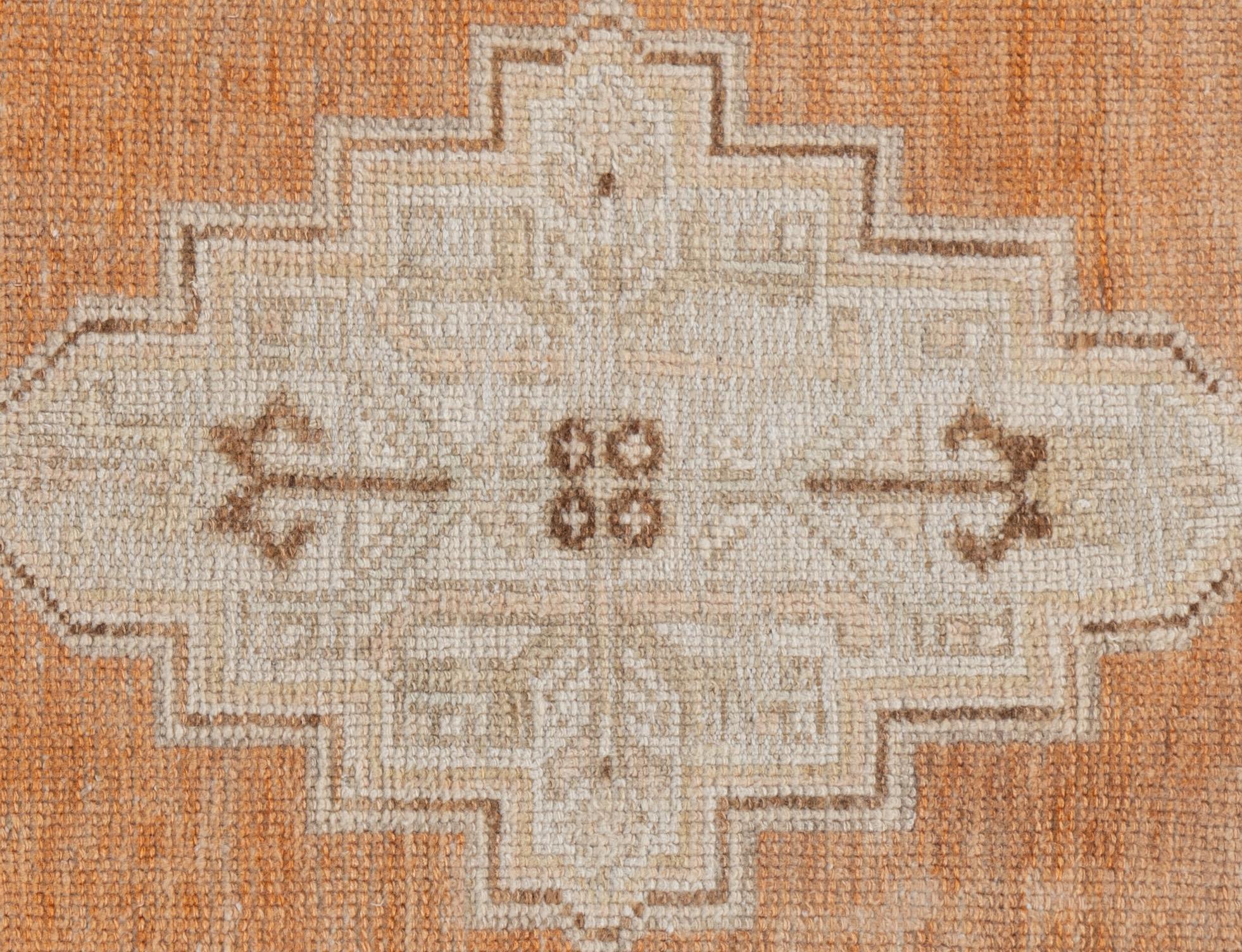 Vintage Turkish Oushak Runner 2'11 X 9'1. Oushak's are known for their soft palettes combined with eccentric drawing. Oushak in western Turkey has the longest continuous rug weaving history, stretching back at least to the mid-fifteenth century. It