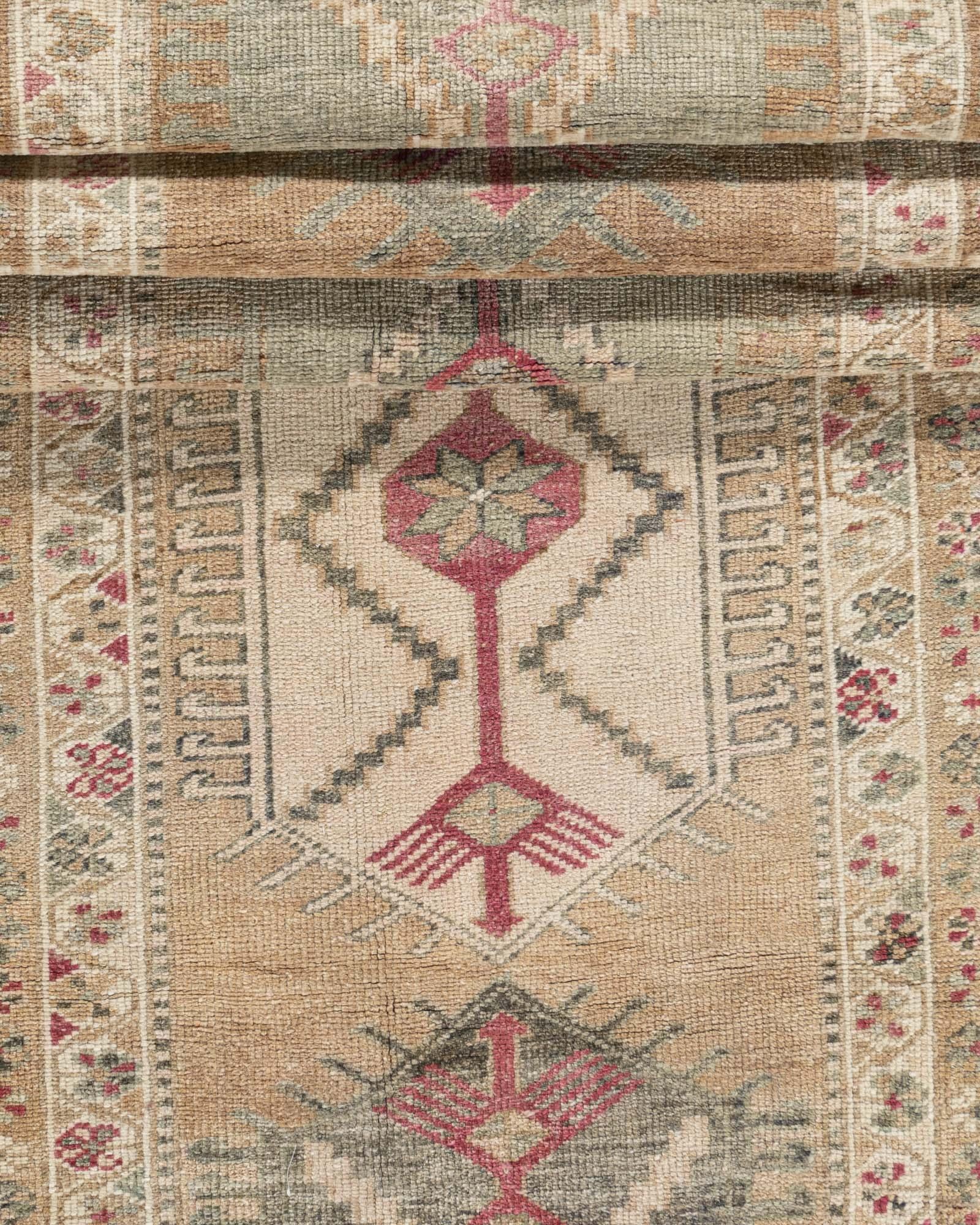 Vintage Turkish Oushak Runner 2'9 X 16'8. This rug has an Abrash which is a natural change in color that occurs when different dyes are used in a batch of wool and gives uniqueness an extra beauty to the rug. Hand-woven in Turkey where rug weaving