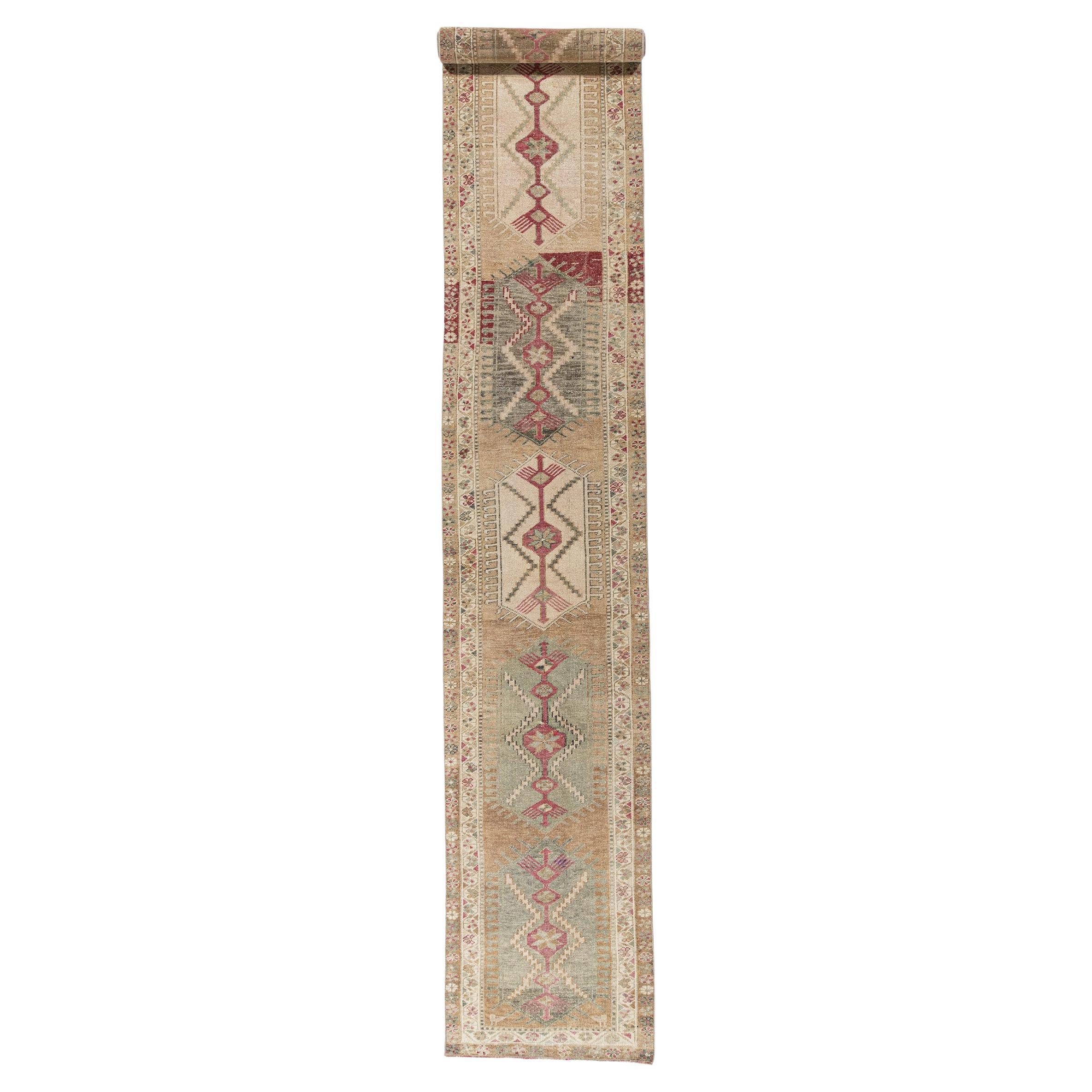 Vintage Turkish Oushak Runner 2'9 X 16'8
