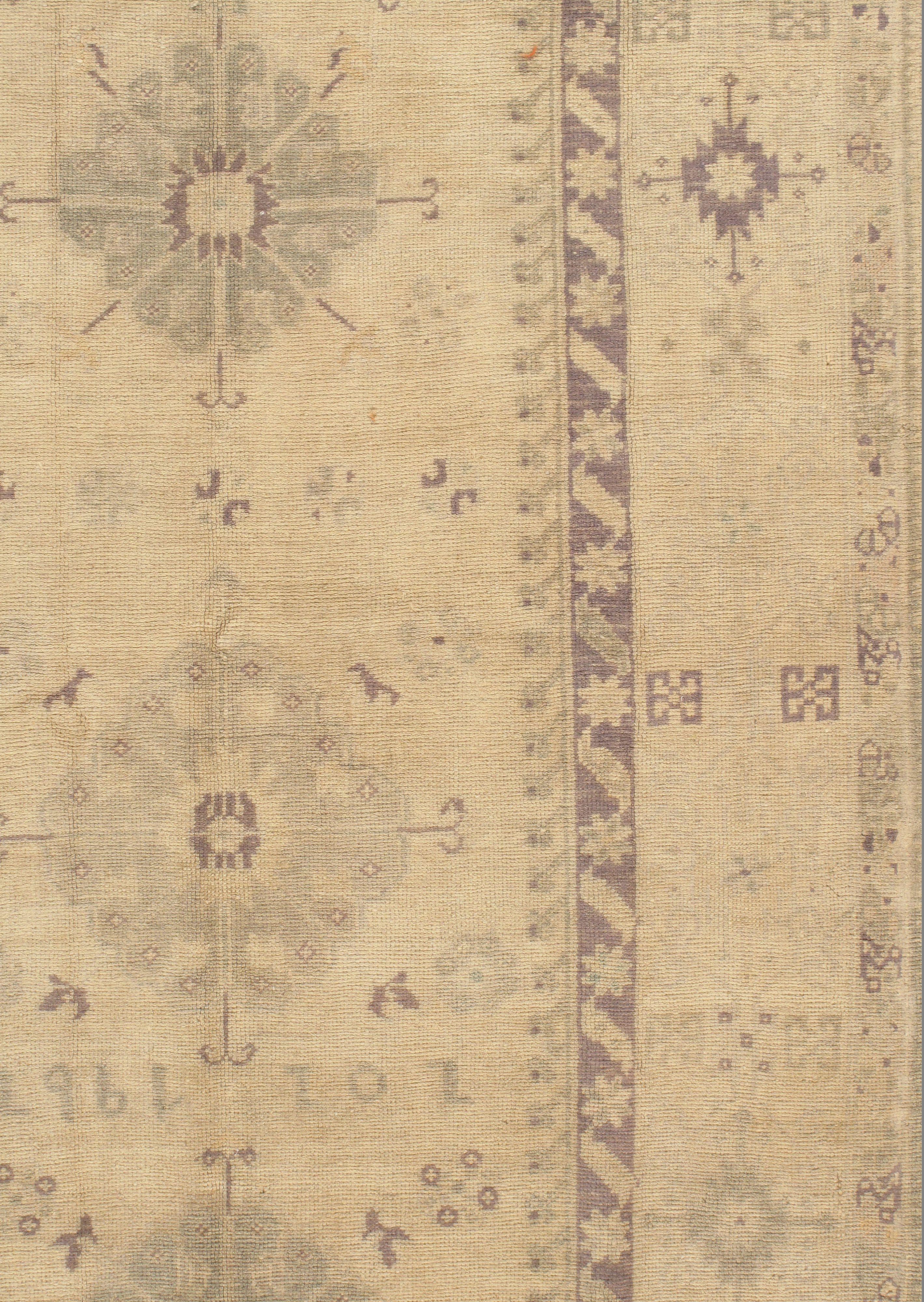 Hand-Knotted Vintage Turkish Oushak Runner  4'9 x 11'3 For Sale