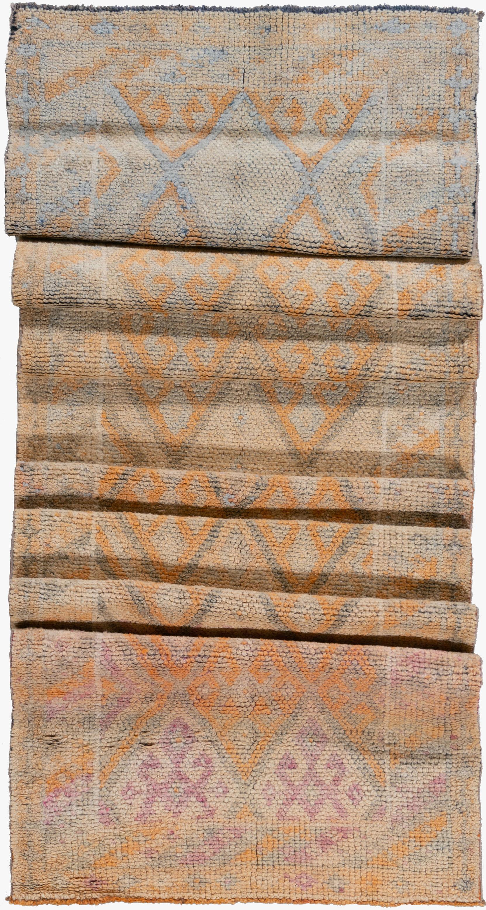 Vintage Turkish Oushak Runner 2'9 x 14'. Hand-woven in Turkey where rug weaving is the culture rather than a business. Rugs from Turkey are known for the high quality of their wool their beautiful patterns and warm colors. These designer favorites