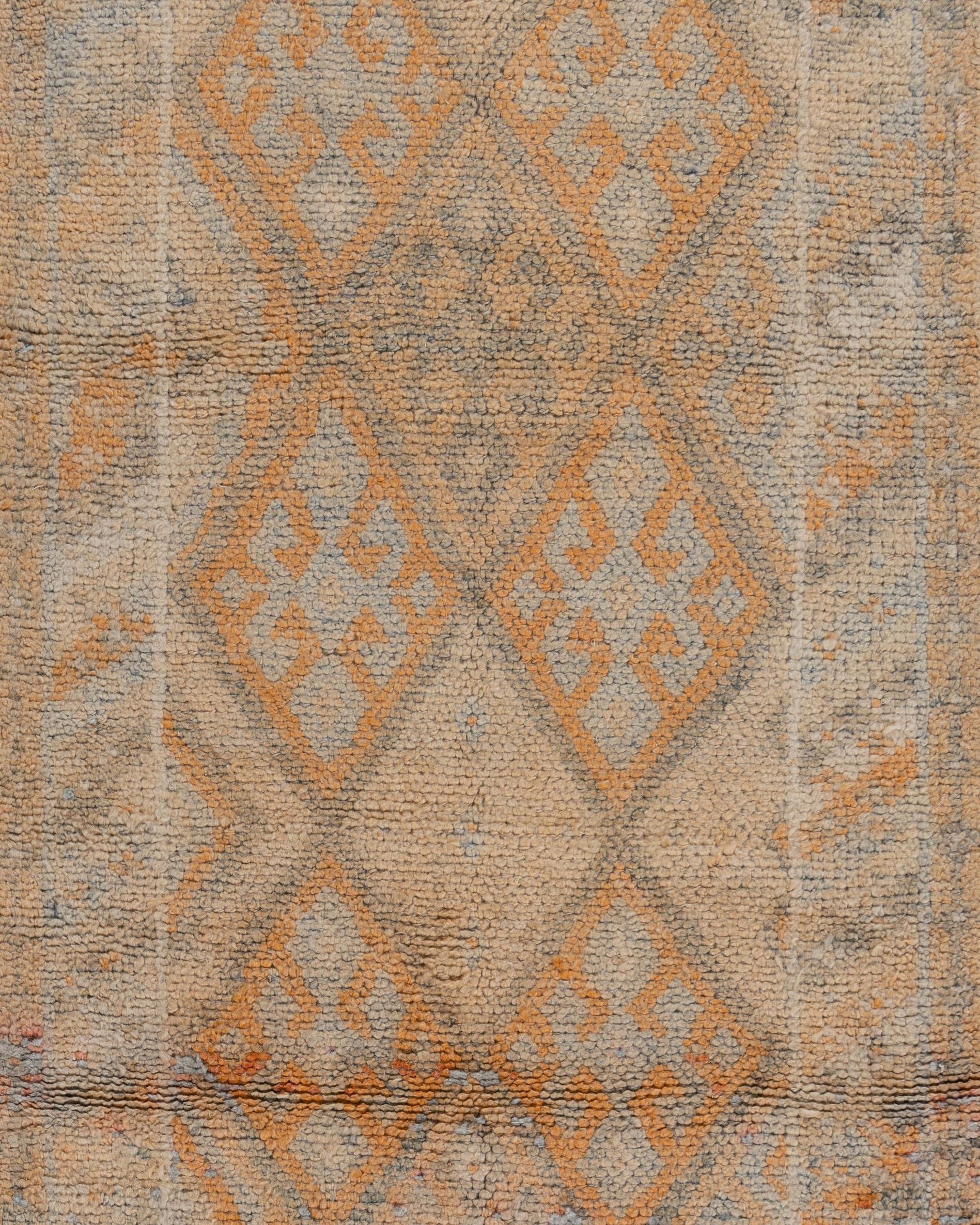 Hand-Knotted Vintage Turkish Oushak Runner  2'9 x 14' For Sale