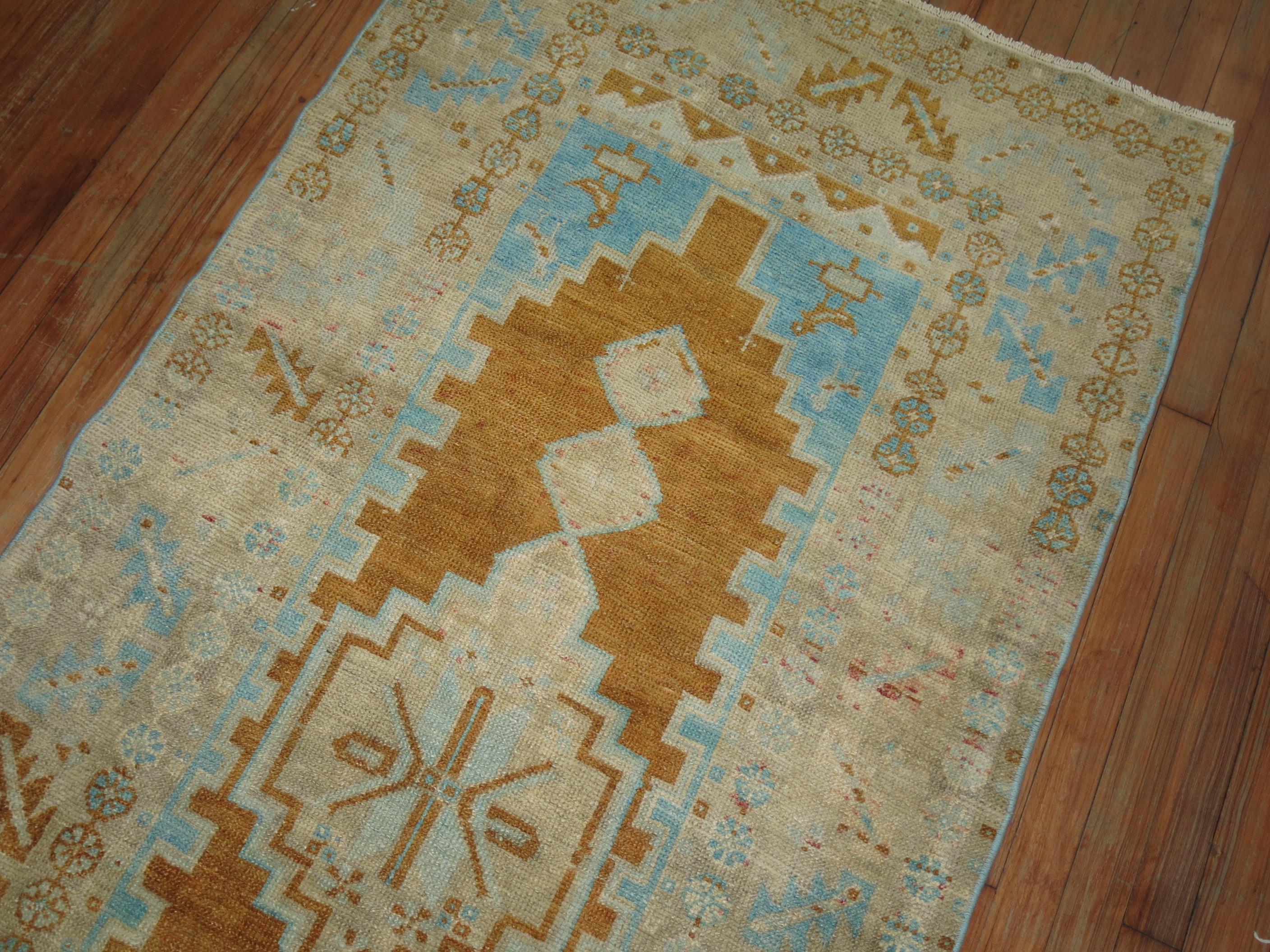 Primitive Vintage Turkish Oushak Runner