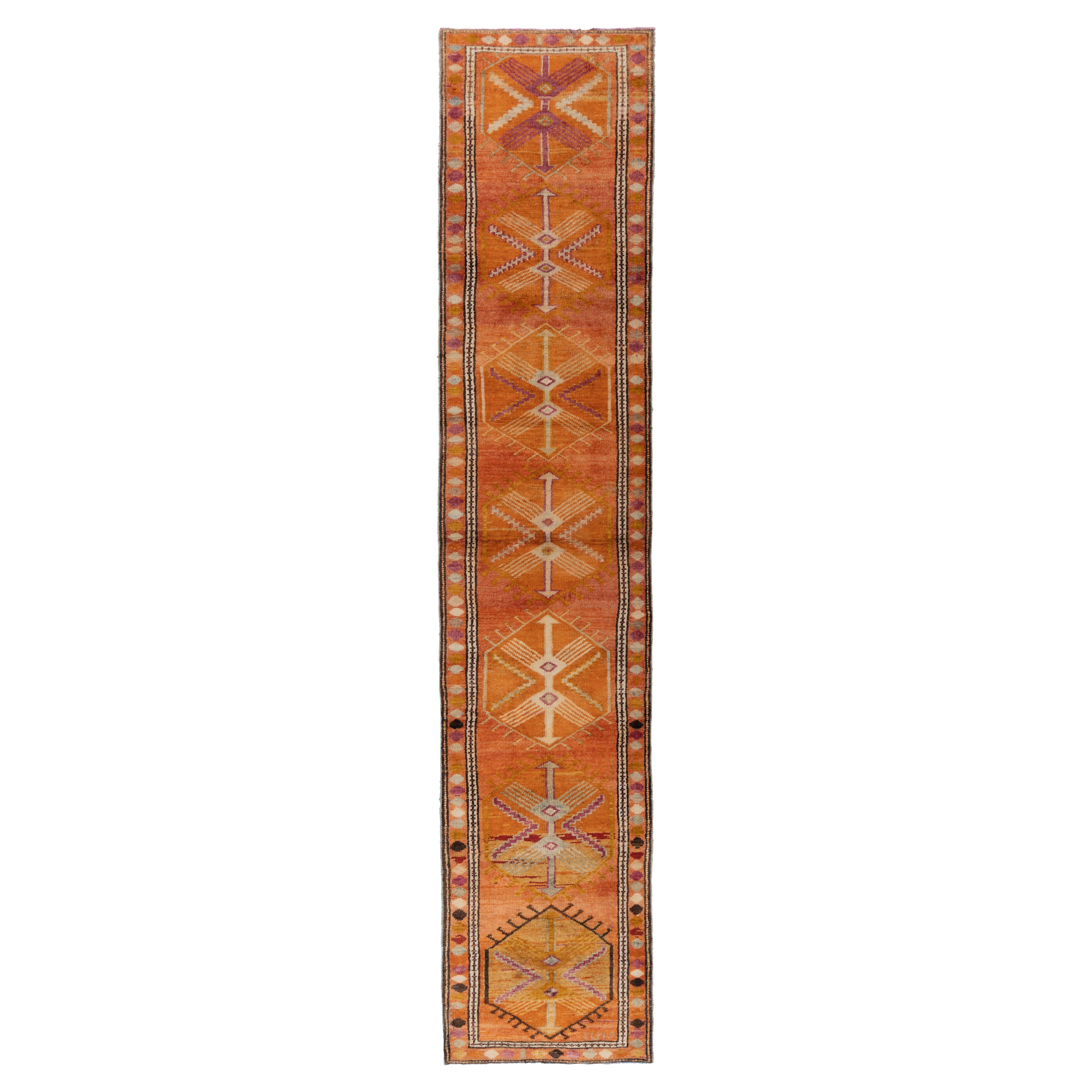 Tapis de couloir turc vintage Oushak  2'11 x 14'7