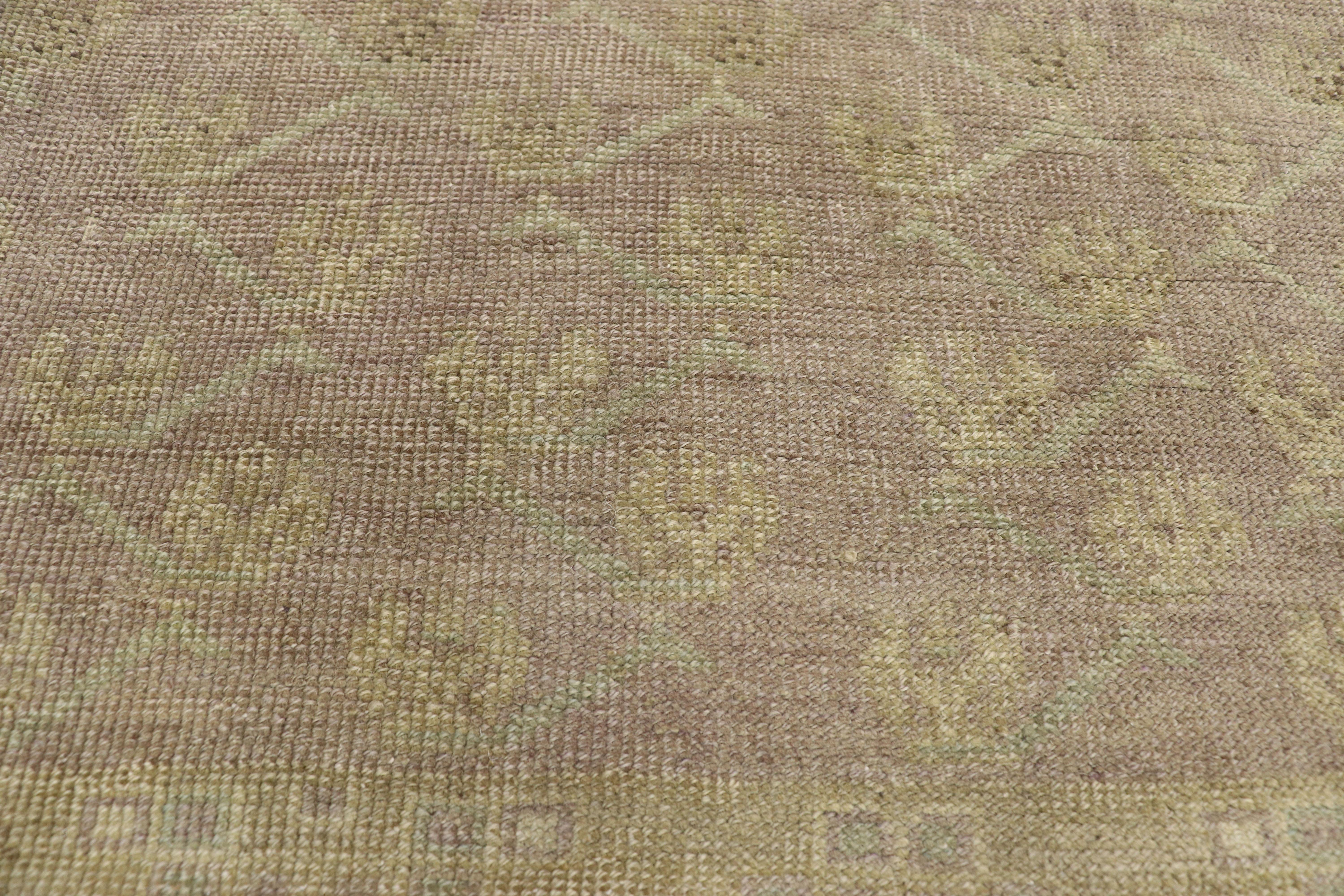 Vintage Turkish Oushak Runner with French Country Cottage Style In Good Condition In Dallas, TX