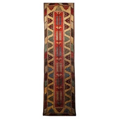 Vintage Turkish Oushak Runner in a Terracotta Red and Pale Yellow Colors
