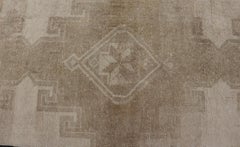 Vintage Turkish Oushak Runner in Neutral Tones With Medallion's 3'0 x 11'6