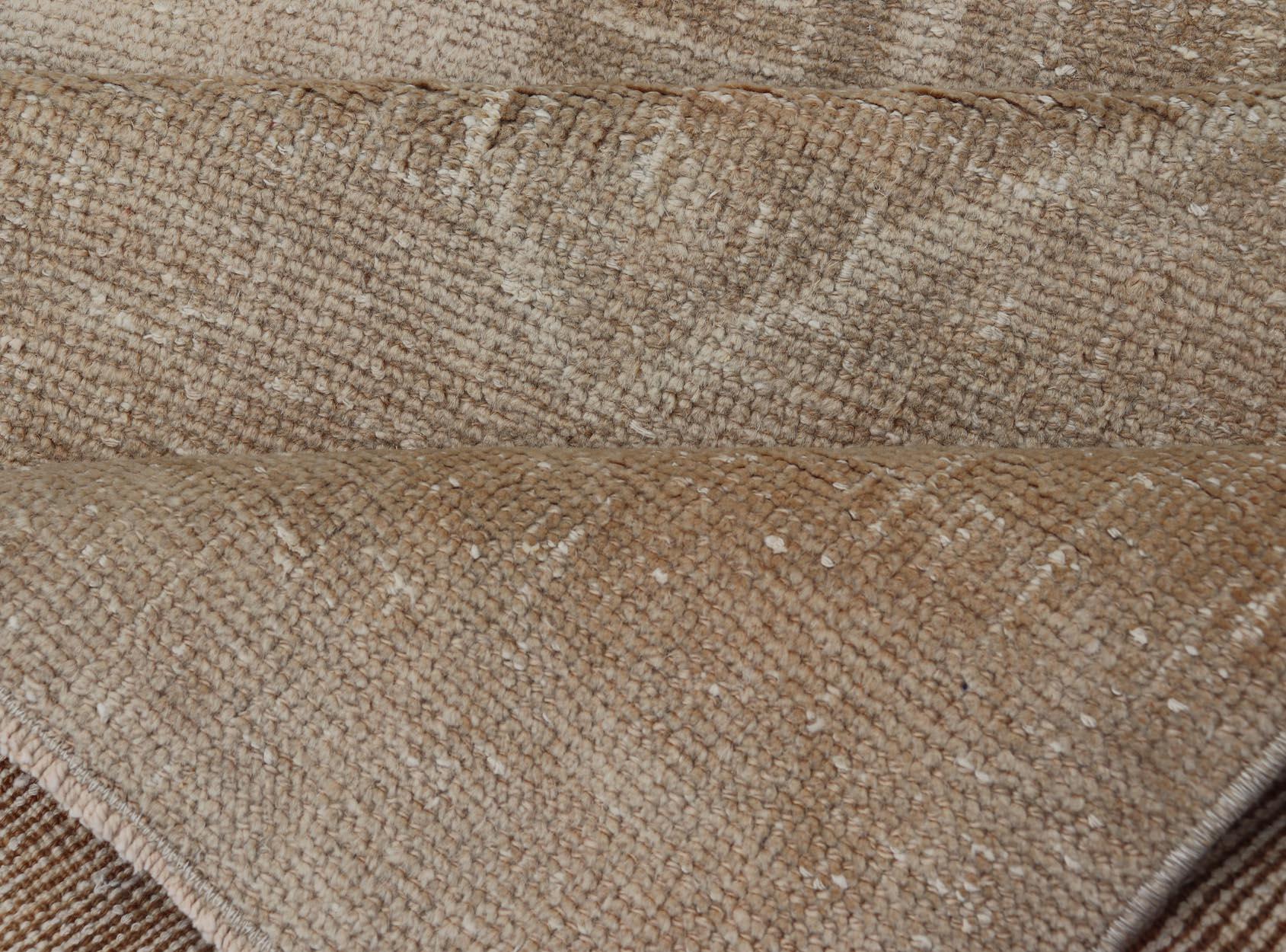 Vintage Turkish Oushak Runner in Neutral Tones With Medallion's 3'0 x 11'6 For Sale 1