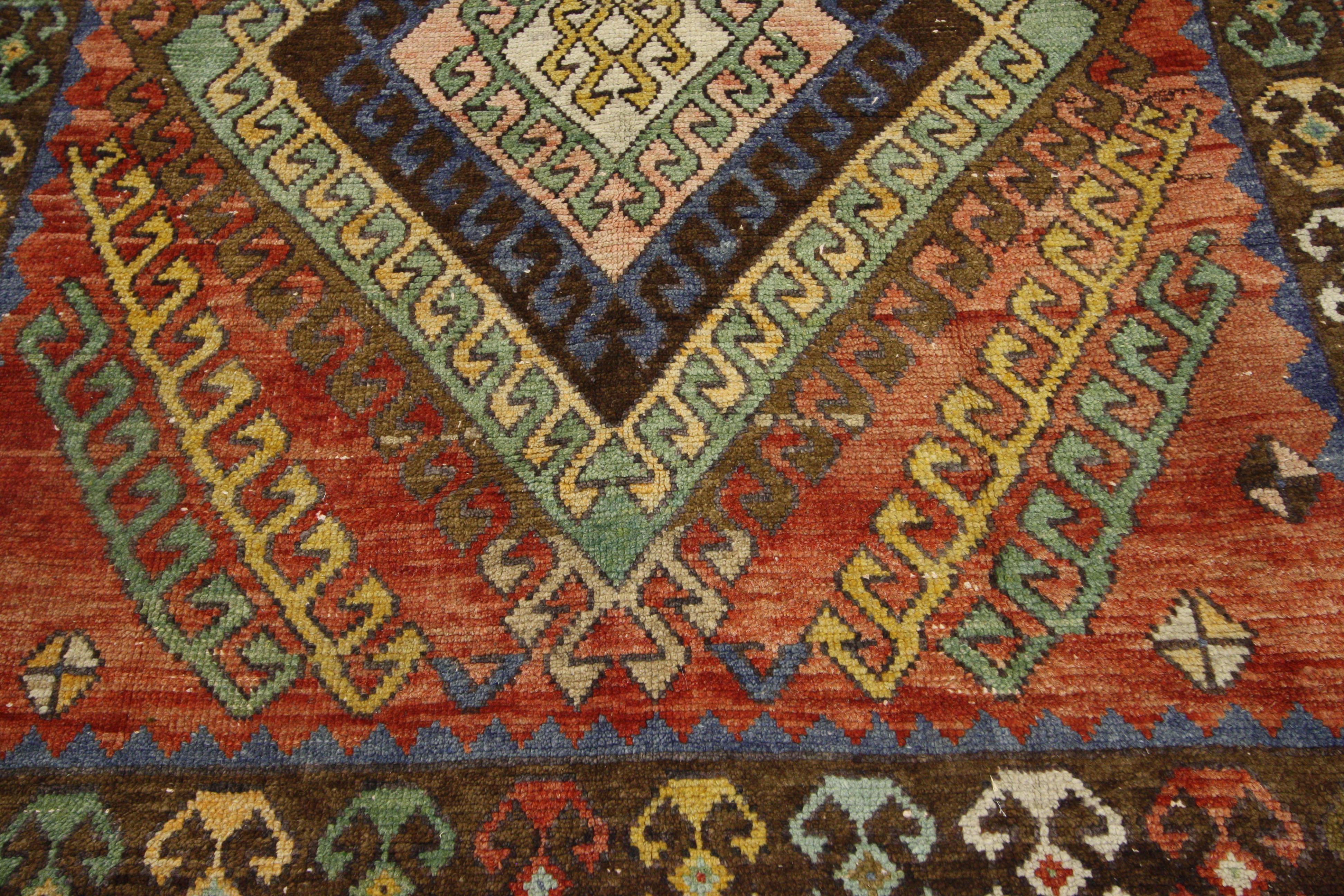 Türkischer Oushak-Teppich im Vintage-Stil, 03'04 x 09'10 im Zustand „Gut“ im Angebot in Dallas, TX