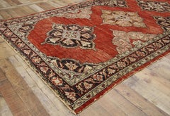 Vintage Turkish Oushak Runner, Wide Hallway Runner
