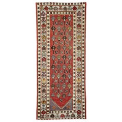 Vintage Turkish Oushak Runner, Wide Hallway Runner