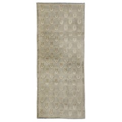 Runner turco vintage in Oushak con stile coloniale americano