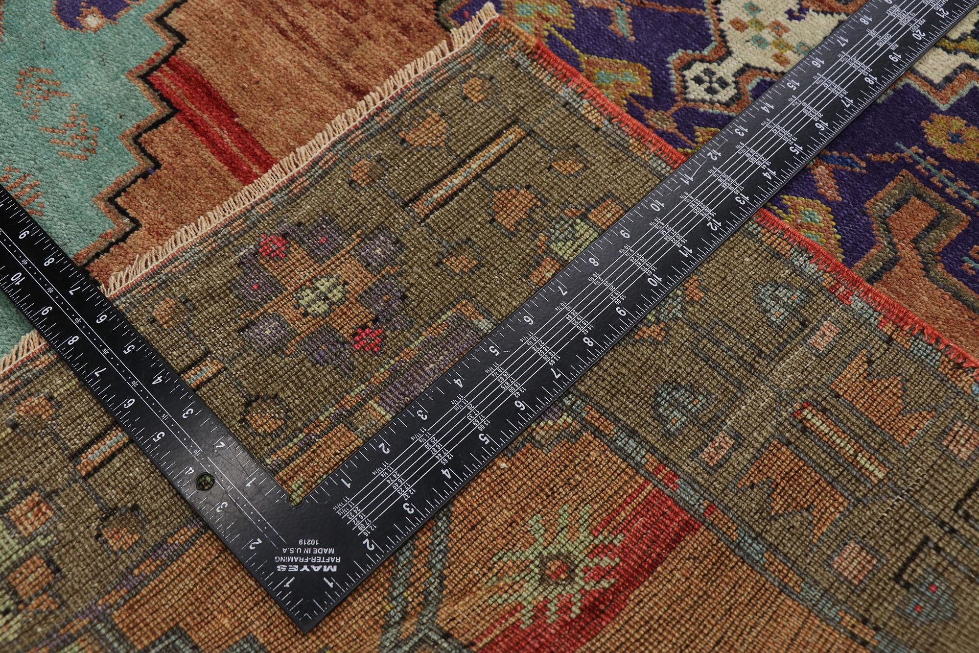 20th Century Vintage Turkish Oushak Runner with Bohemian Style For Sale