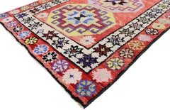 Vintage Turkish Oushak Runner with Contemporary Tribal and Modern Mexican Style
