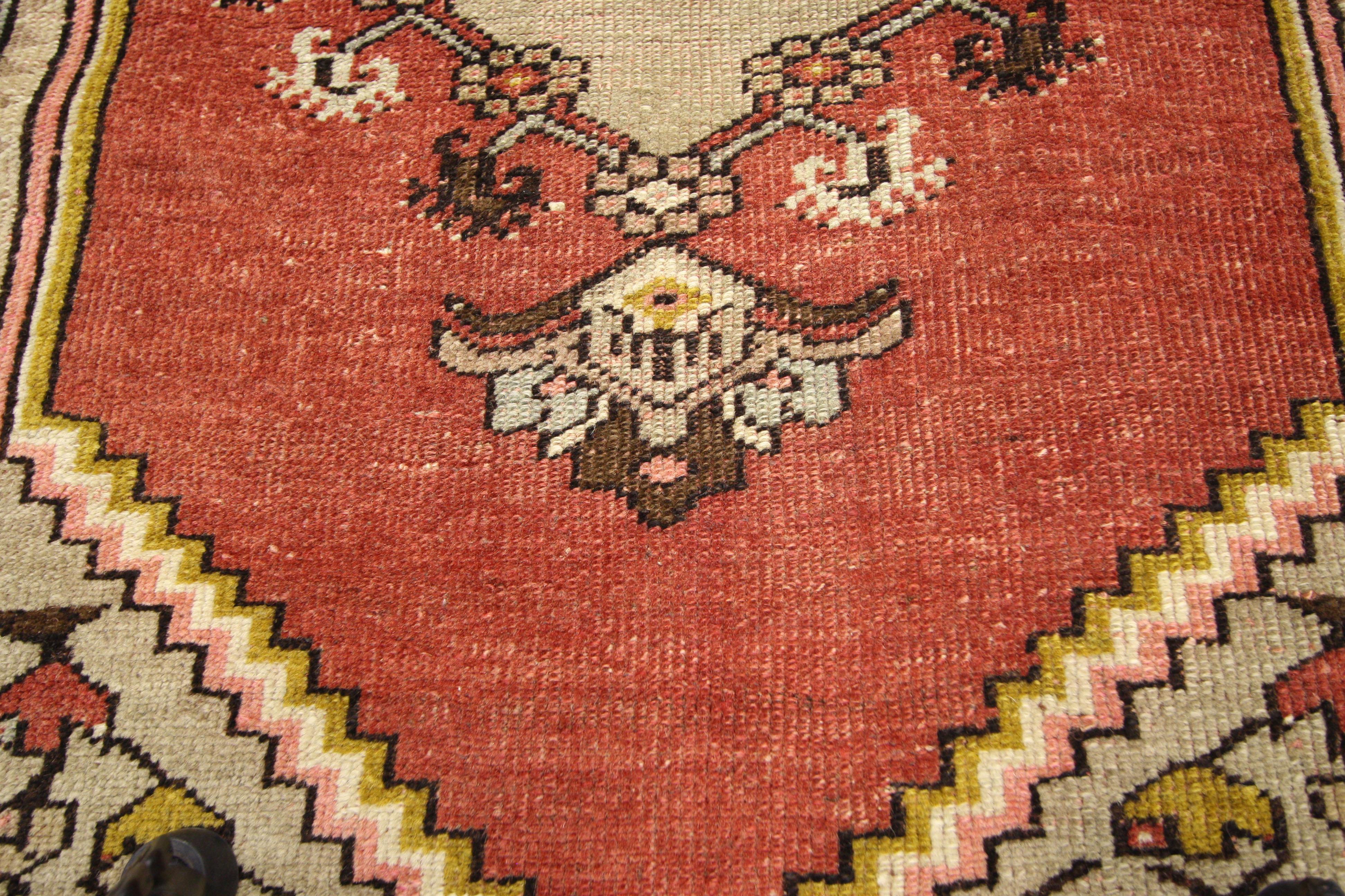 Hand-Knotted Vintage Turkish Oushak Runner with English Country Style, Hallway Runner For Sale