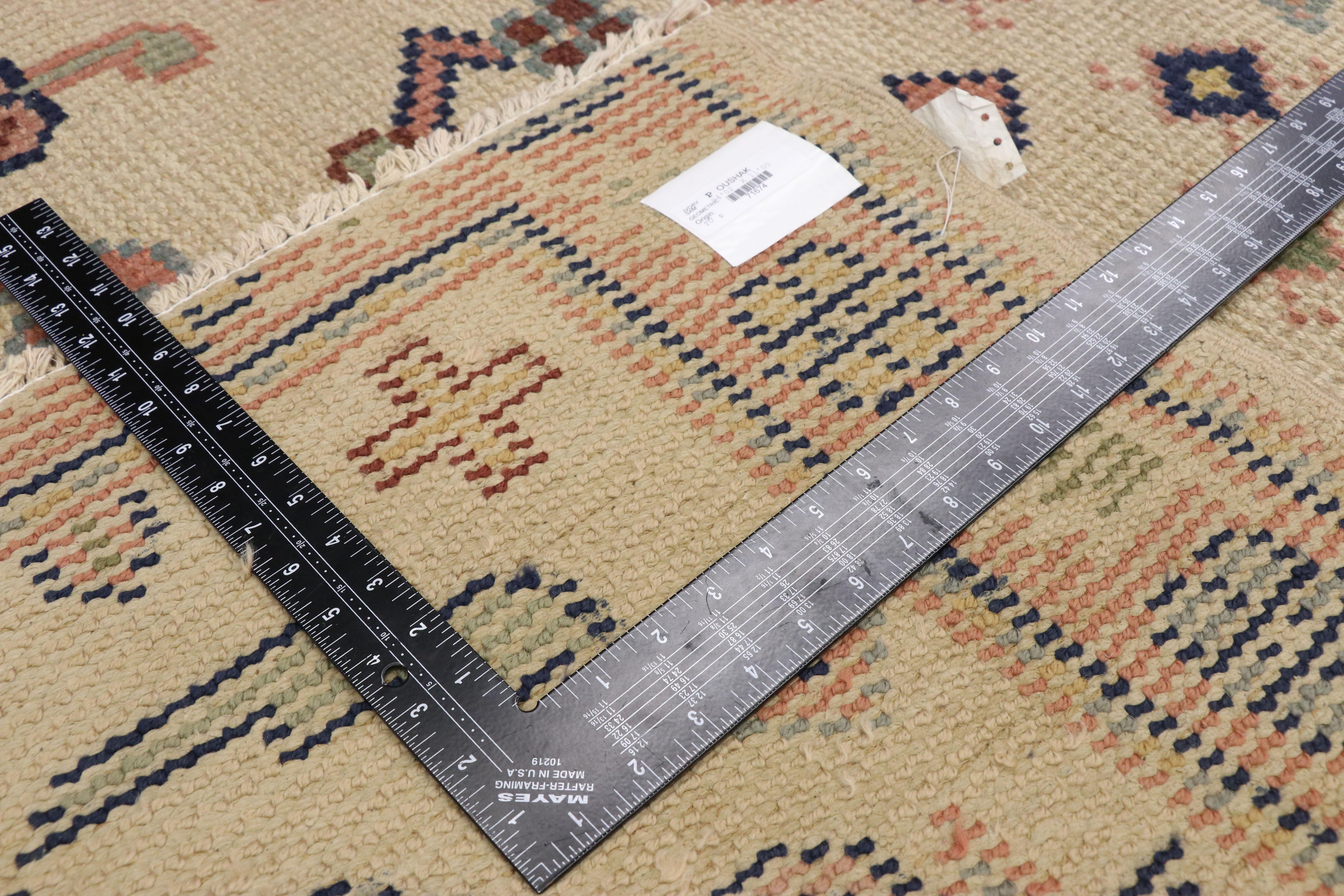 20th Century Vintage Turkish Oushak Runner with European Cottage Georgian Style For Sale