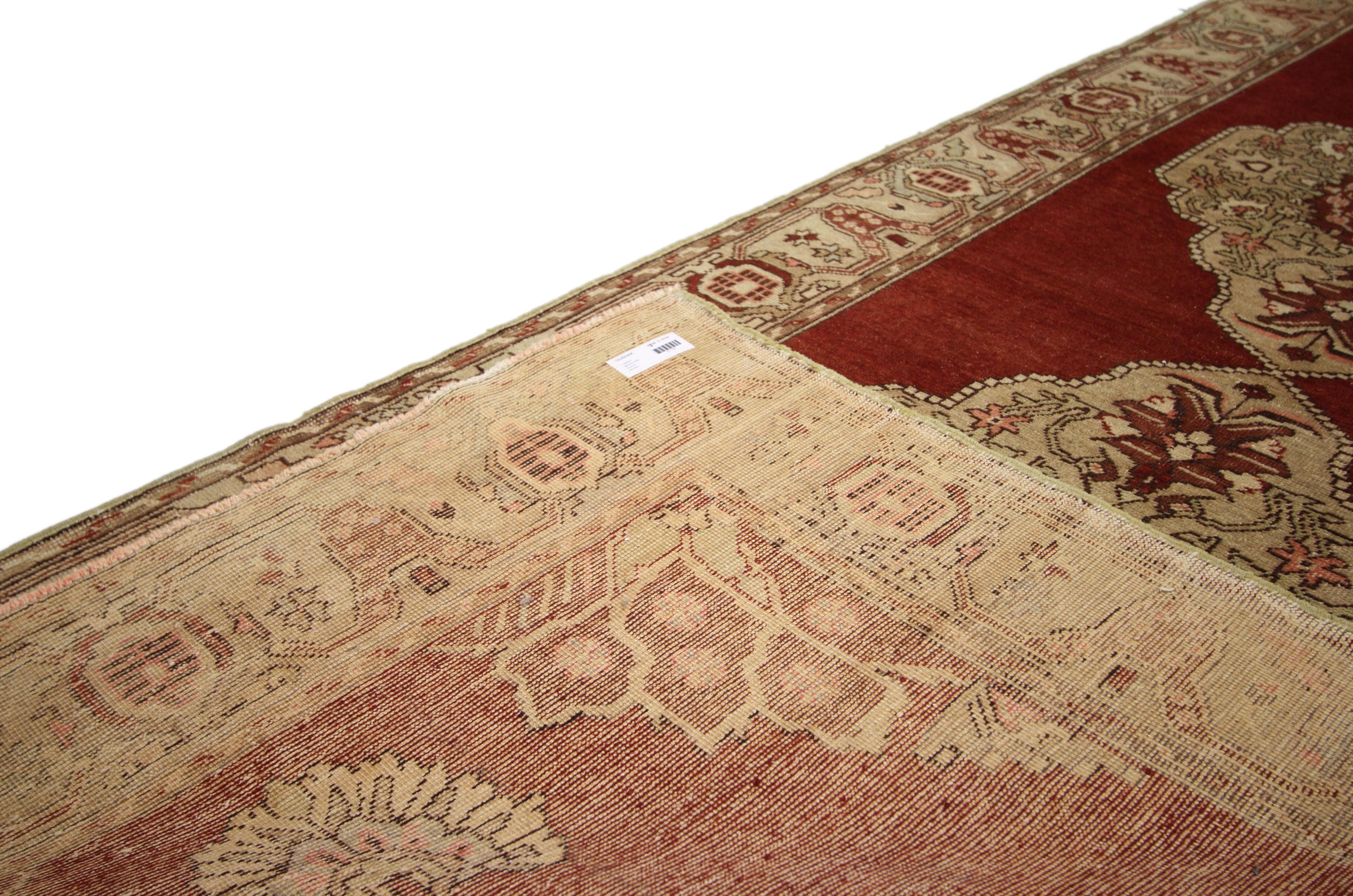 20th Century Vintage Turkish Oushak Runner with French Country Style, Hallway Runner For Sale